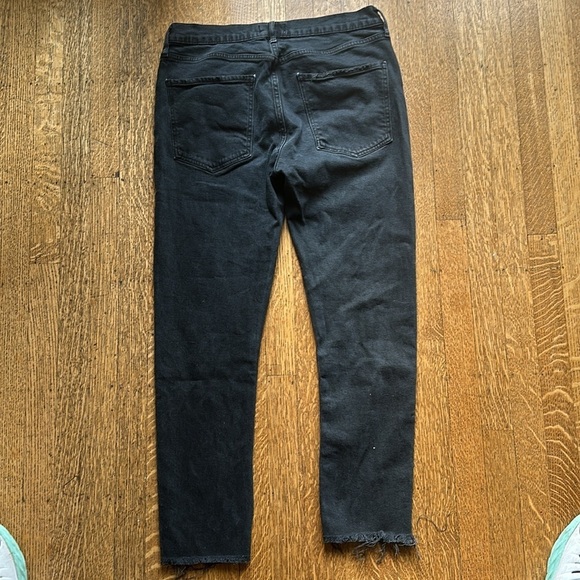 AGOLDE Toni raw Hem Slim Straight Mid Rise Jean Feral Black 30 - Picture 11 of 11